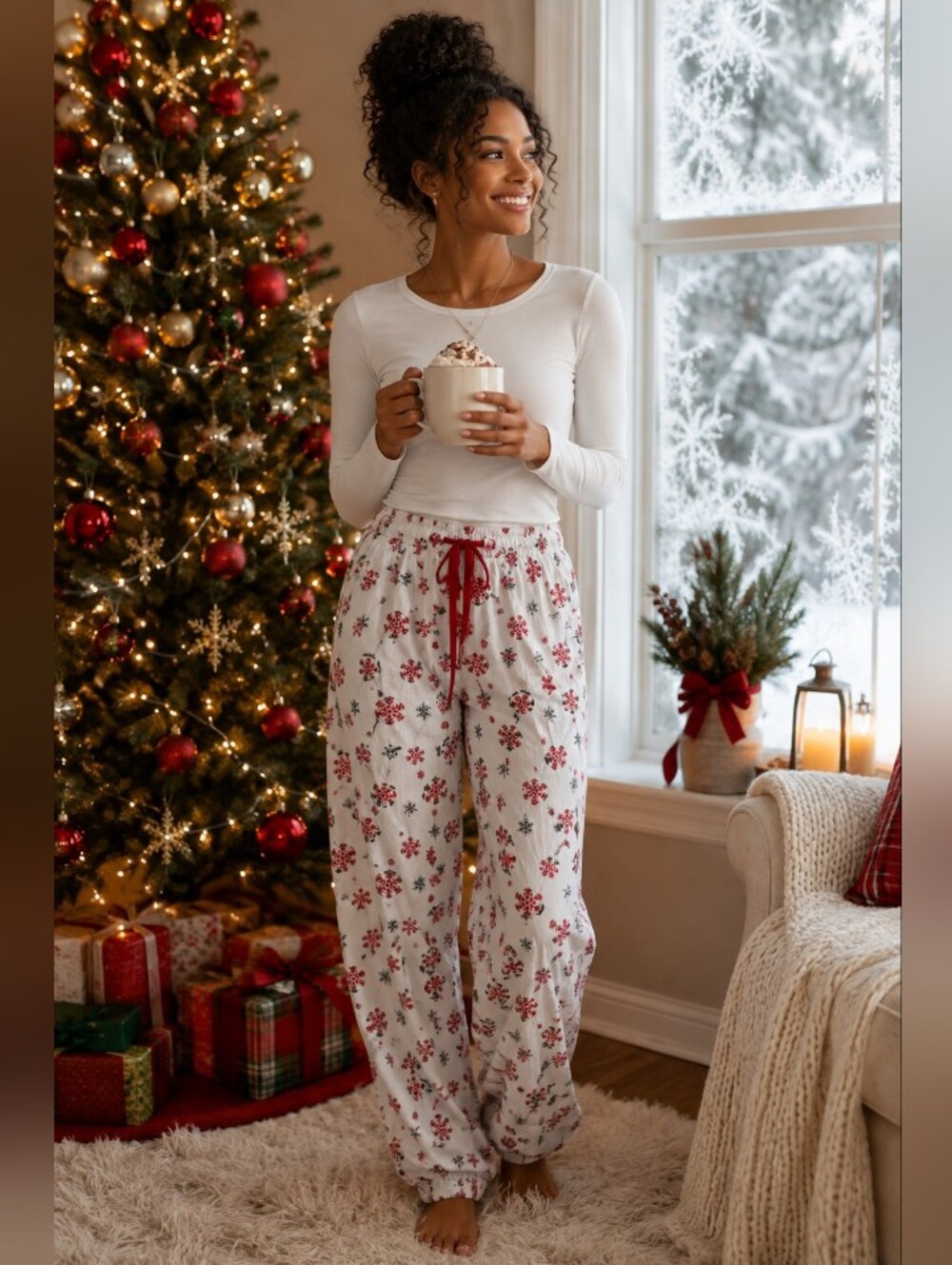 Faded Glory 100% Cotton Christmas Pajamas Bottoms - Size: 22W-24W-NWOT